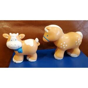 Vintage Shelcore Brown Cow Horse Farm Animals Replacement Collectible Toys
